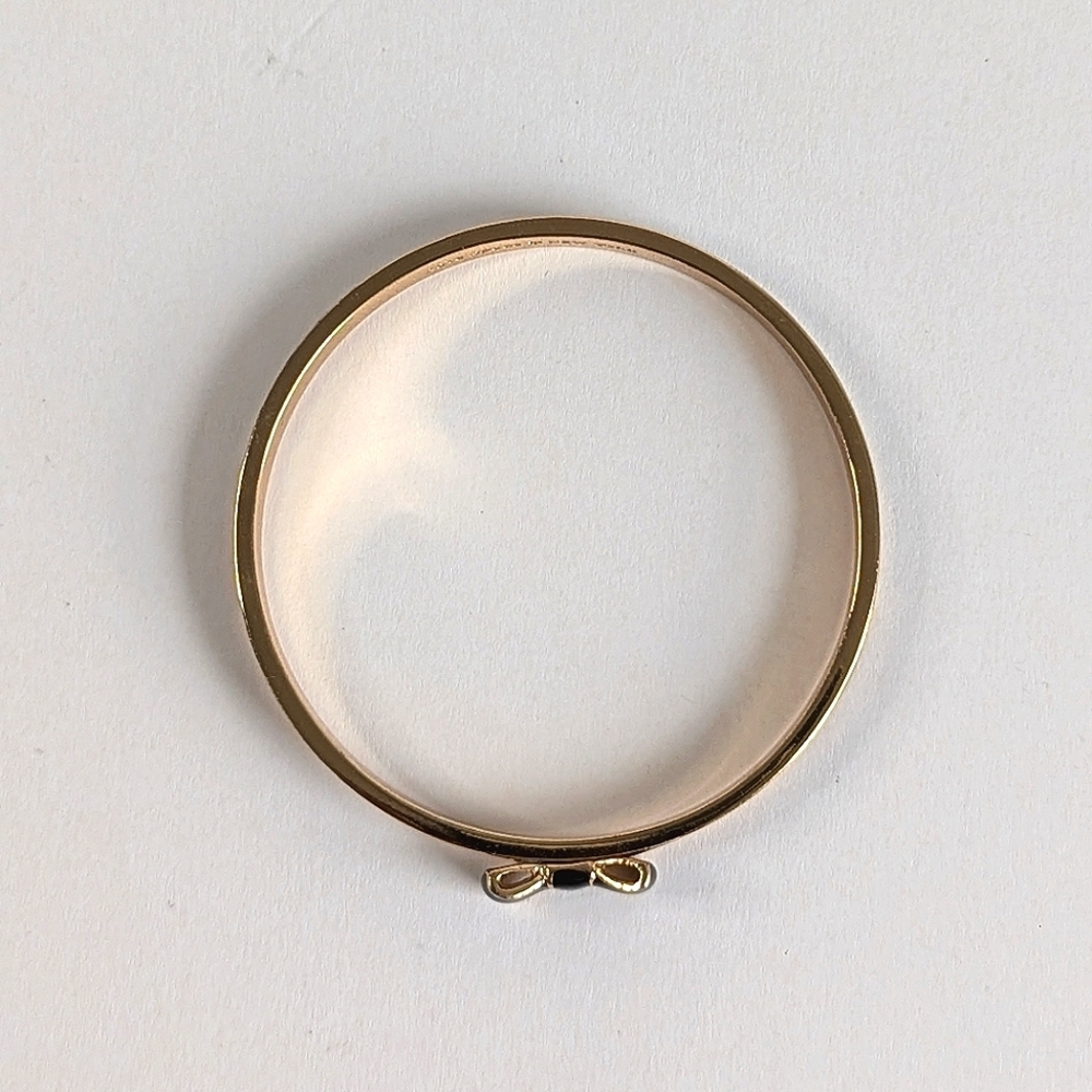 Kate Spade Take A Bow Enamel Layering Bracelet Black Enamel Gold Tone - Picture 6 of 9